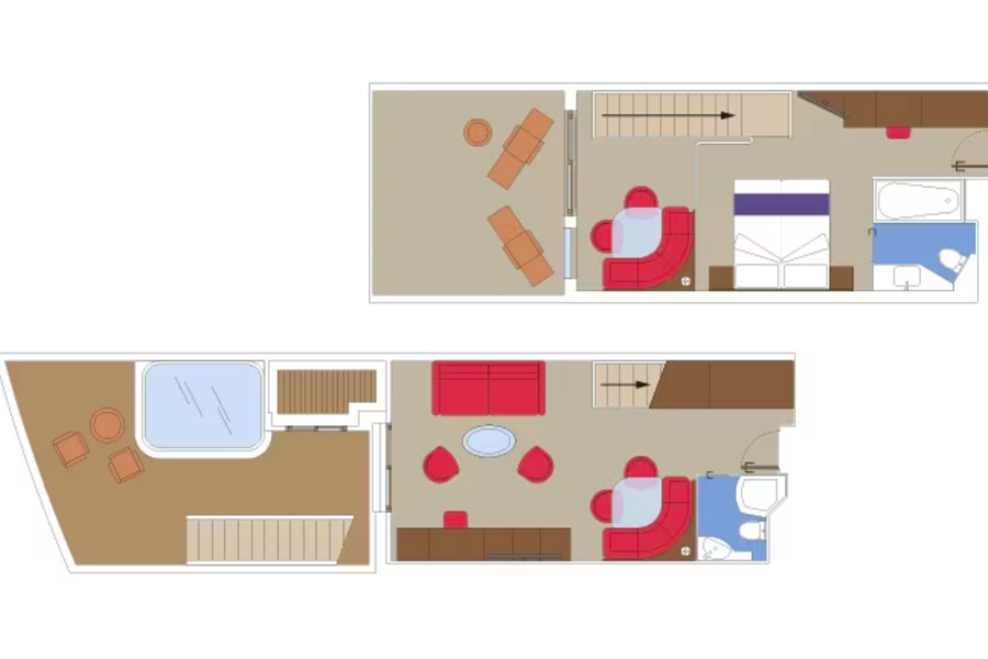 MSC Cruises MSC World America MSC Yacht Club Duplex Suite with Whirlpool Bath Floorplan.png
